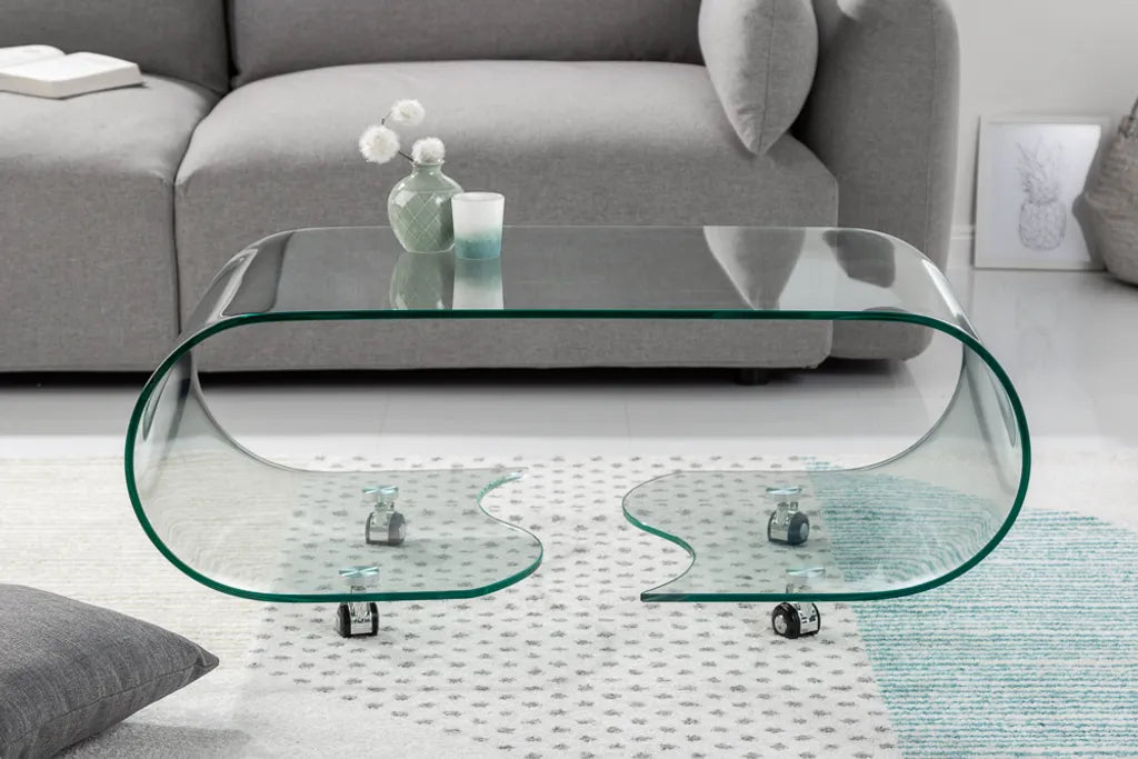 Glas Couchtisch 90cm transparent